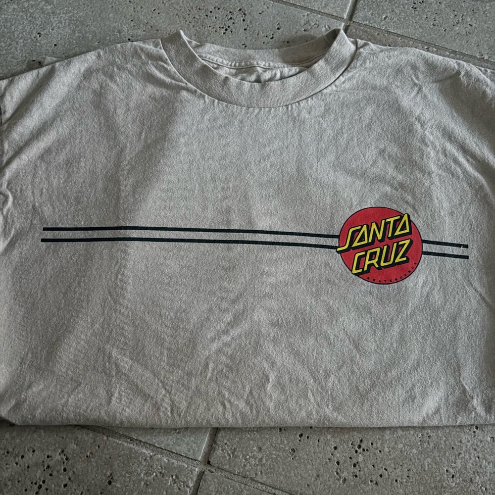 Santa Cruz Skateboards Kids Tee - Light Gray with Red Logo